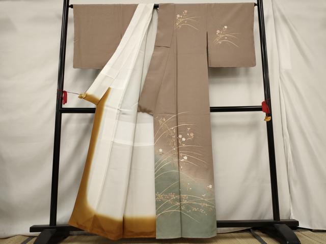 平和屋着物■訪問着　草花文　暈し染め　金彩　正絹　逸品　AABE1508st