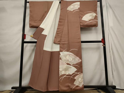 平和屋着物■訪問着　地紙花文　金彩　正絹　逸品　AABE1509st