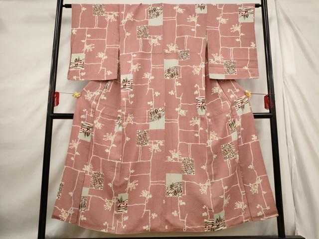 平和屋着物■上質な小紋　色紙風景文　金彩　正絹　逸品　AABE1513st
