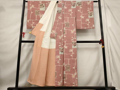 平和屋着物■上質な小紋　色紙風景文　金彩　正絹　逸品　AABE1513st