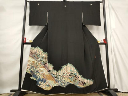 平和屋着物■豪華黒留袖　作家物　松竹梅　金彩　正絹　逸品　AABE1524st