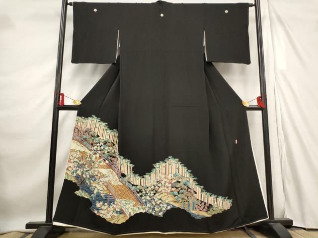 平和屋着物■豪華黒留袖　作家物　松竹梅　金彩　正絹　逸品　AABE1524st