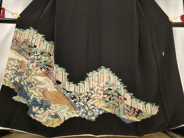 平和屋着物■豪華黒留袖　作家物　松竹梅　金彩　正絹　逸品　AABE1524st