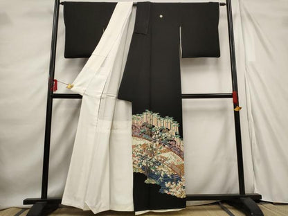 平和屋着物■豪華黒留袖　作家物　松竹梅　金彩　正絹　逸品　AABE1524st