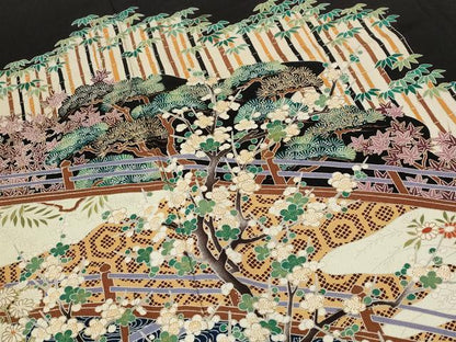 平和屋着物■豪華黒留袖　作家物　松竹梅　金彩　正絹　逸品　AABE1524st