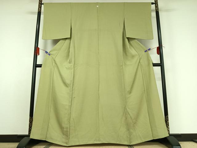 平和屋着物▽上質な色無地 単衣 薄萌葱色 正絹 逸品 AABE1561jh