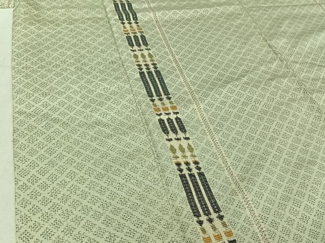 平和屋着物▽上質な紬 単衣 間道 ロング丈 正絹 逸品 AABE1562jh