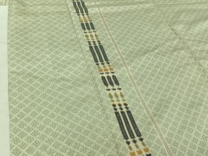 平和屋着物▽上質な紬 単衣 間道 ロング丈 正絹 逸品 AABE1562jh