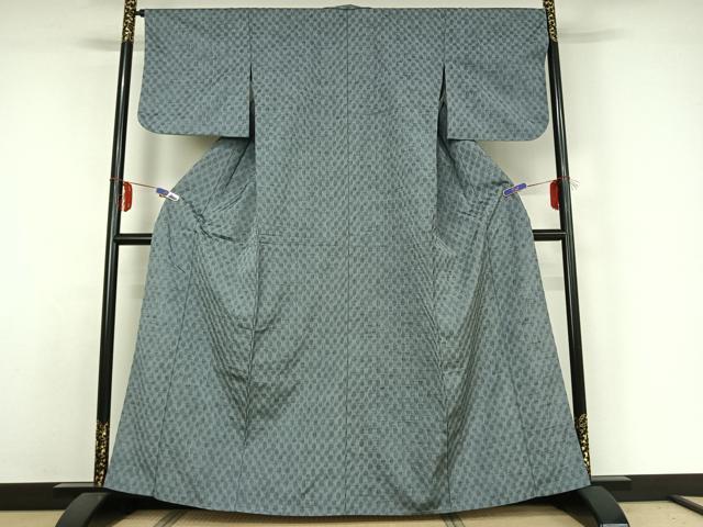 平和屋着物▽上質な紬 単衣 立涌文 正絹 逸品 AABE1564jh