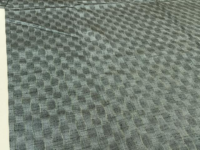 平和屋着物▽上質な紬　単衣　立涌文　正絹　逸品　AABE1564jh 平和屋着物▽上質な紬 単衣 立涌文 正絹 逸品 AABE1564jh