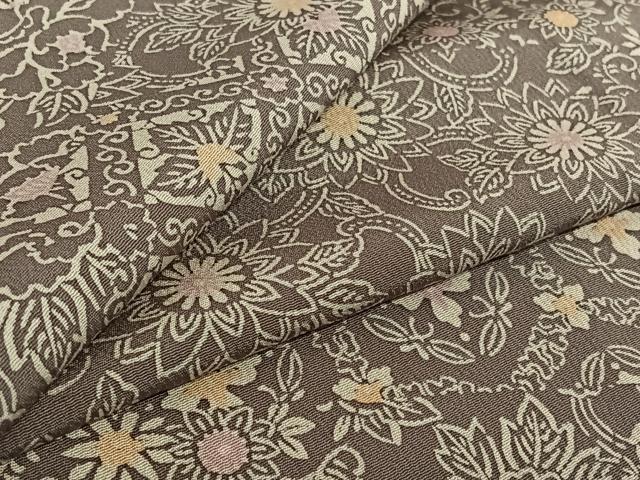 平和屋着物▽上質な小紋　単衣　吉祥更紗花文　正絹　逸品　AABE1566jh 平和屋着物▽上質な小紋 単衣 吉祥更紗花文 正絹 逸品 AABE1566jh