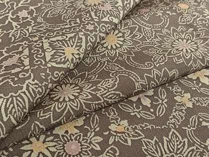 平和屋着物▽上質な小紋　単衣　吉祥更紗花文　正絹　逸品　AABE1566jh