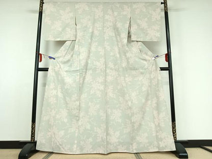 平和屋着物▽本塩沢 単衣 130亀甲 葡萄 正絹 逸品 AABE1568jh
