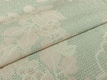 平和屋着物▽本塩沢 単衣 130亀甲 葡萄 正絹 逸品 AABE1568jh