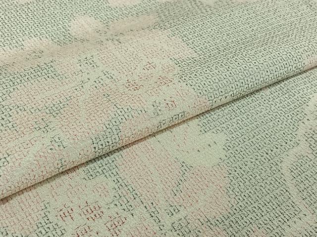 平和屋着物▽本塩沢 単衣 130亀甲 葡萄 正絹 逸品 AABE1568jh