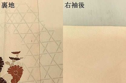 平和屋着物▽訪問着 単衣 刺繍 草花文 金彩 正絹 逸品 AABE1571jh