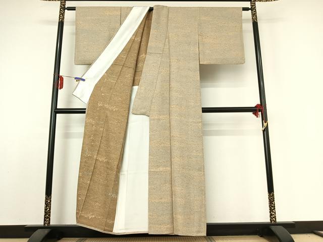 平和屋着物▽上質な小紋 単衣 作家物 霞文 正絹 逸品 AABE1572jh