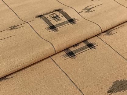 平和屋着物▽上質な紬 単衣 琉球絣 正絹 逸品 AABE1577jh