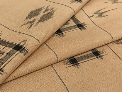 平和屋着物▽上質な紬 単衣 琉球絣 正絹 逸品 AABE1577jh
