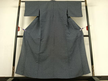平和屋着物▽本塩沢 単衣 蚊絣 正絹 逸品 AABE1578jh