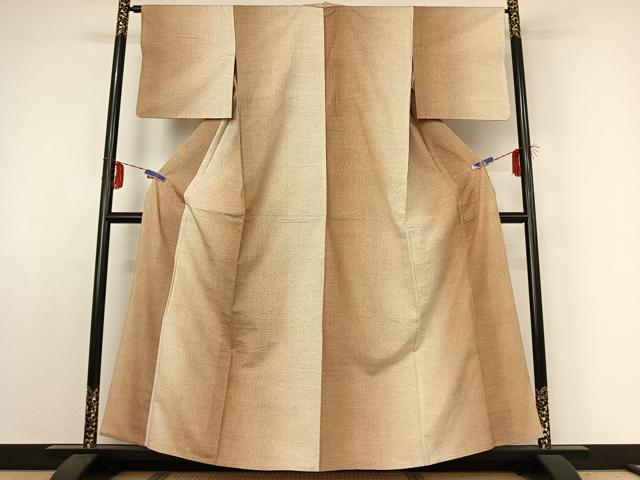 平和屋着物▽上質な紬 単衣 霞文 正絹 逸品 AABE1583jh