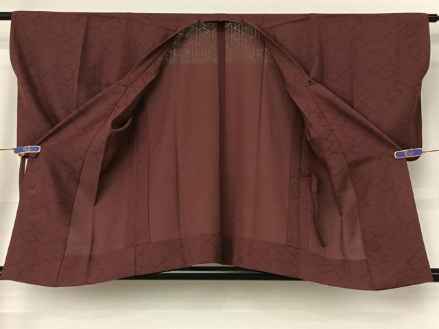 平和屋着物▽道行コート スリーシーズン 春夏秋 塵除け 幾何学紋紗 浅蘇芳色 正絹 逸品 AABE1588jh
