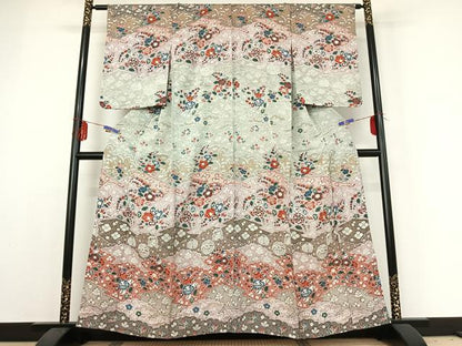 平和屋着物▽訪問着 単衣 辻が花 金彩 正絹 逸品 AABE1589jh