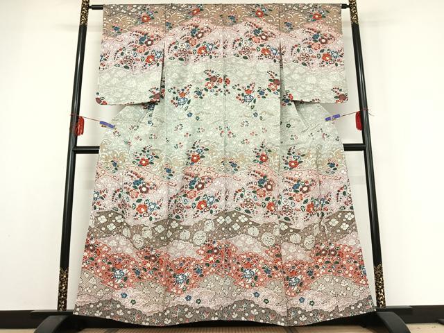 平和屋着物▽訪問着 単衣 辻が花 金彩 正絹 逸品 AABE1589jh