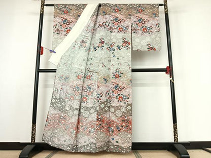 平和屋着物▽訪問着 単衣 辻が花 金彩 正絹 逸品 AABE1589jh