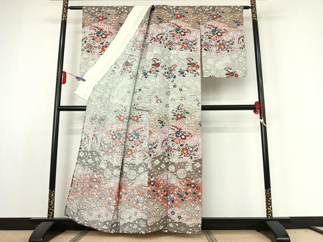 平和屋着物▽訪問着 単衣 辻が花 金彩 正絹 逸品 AABE1589jh