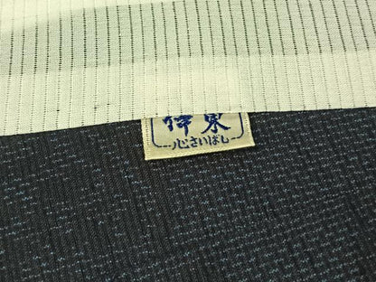 平和屋着物▽結城紬　単衣　亀甲花文　正絹　逸品　AABE1592jh