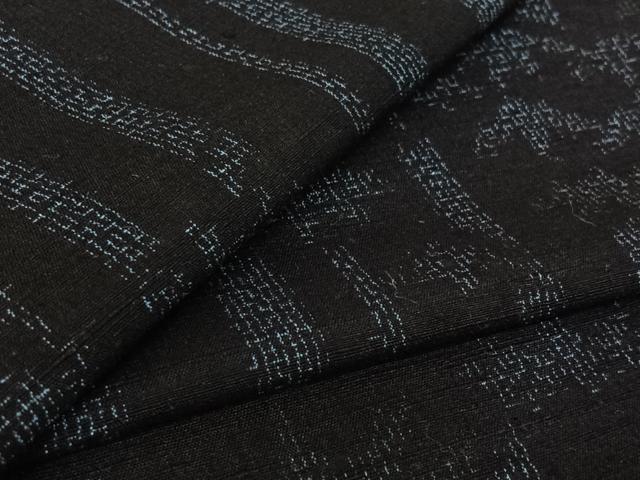 平和屋着物▽結城紬 単衣 笹竹文 正絹 逸品 AABE1593jh