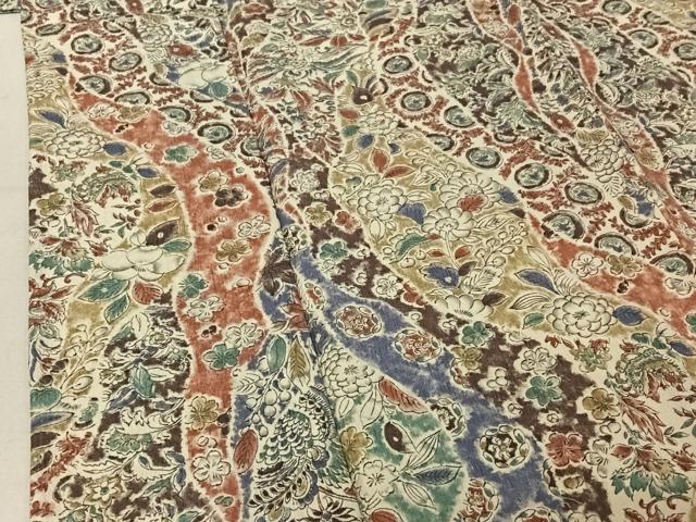 平和屋着物▽上質な小紋 単衣 辻が花 正絹 逸品 AABE1594jh