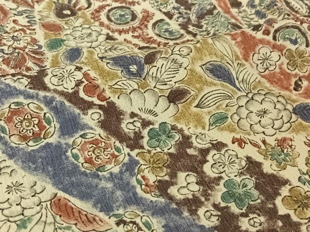 平和屋着物▽上質な小紋 単衣 辻が花 正絹 逸品 AABE1594jh