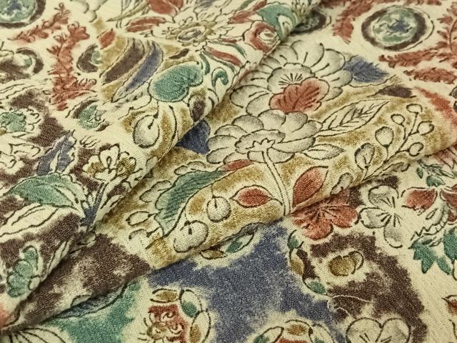 平和屋着物▽上質な小紋 単衣 辻が花 正絹 逸品 AABE1594jh