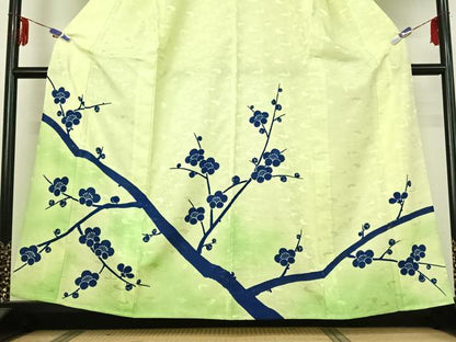 平和屋着物▽訪問着 単衣 枝梅文 暈し染め 金彩 洗える着物 AABE1597jh