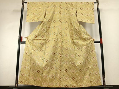 平和屋着物●本場染大島紬　小紋　ろうけつ染め　舞花文　正絹　逸品　AABE1612fy