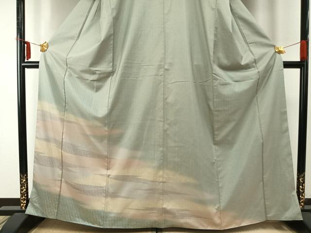 平和屋着物●本場縞大島紬 一染 神楽岡 寿字文 やまと誂製 証紙付き 正絹 逸品 AABE1617fy