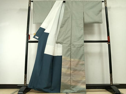 平和屋着物●本場縞大島紬 一染 神楽岡 寿字文 やまと誂製 証紙付き 正絹 逸品 AABE1617fy