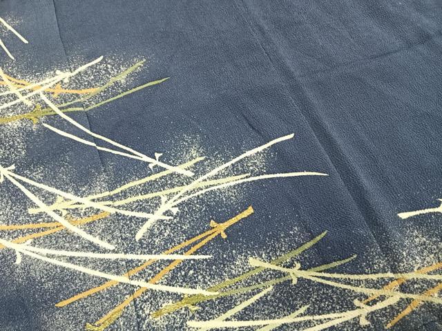 平和屋着物●アンティーク　大正ロマン　色留袖　松葉　金糸　鬼しぼ縮緬　正絹　逸品　AABE1618fy