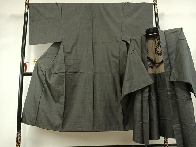 平和屋着物●男性 本場大島紬 アンサンブル 亀甲絣 正絹 逸品 AABE1641fy