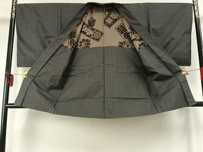 平和屋着物●男性 本場大島紬 アンサンブル 亀甲絣 正絹 逸品 AABE1641fy