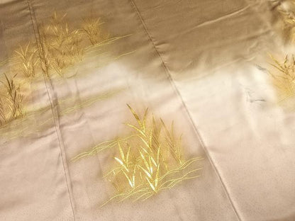 平和屋着物●訪問着　草葉文　暈し染め　金彩　正絹　逸品　AABE1661fy