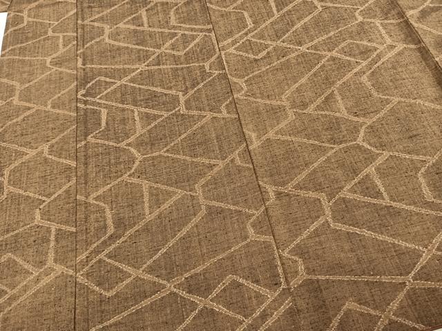 平和屋着物●上質な紬　幾何学文様　正絹　逸品　AABE1662fy