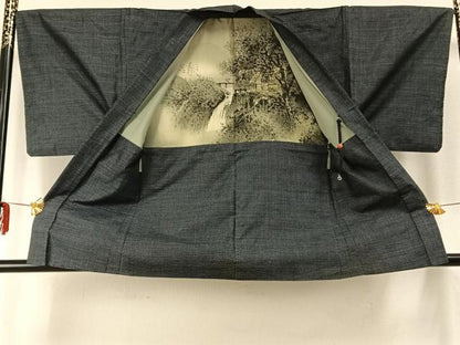 平和屋着物●男性　本場大島紬　アンサンブル　亀甲絣　正絹　逸品　AABE1671fy