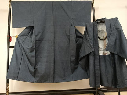 平和屋着物●男性　本場大島紬　アンサンブル　100亀甲　総詰め　正絹　逸品　AABE1672fy