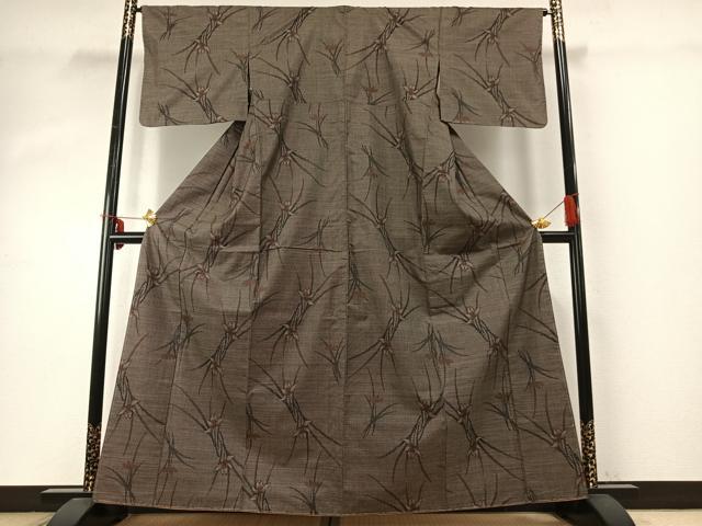 平和屋着物●本場大島紬　一元絣　草花文　正絹　逸品　未使用　AABE1673fy