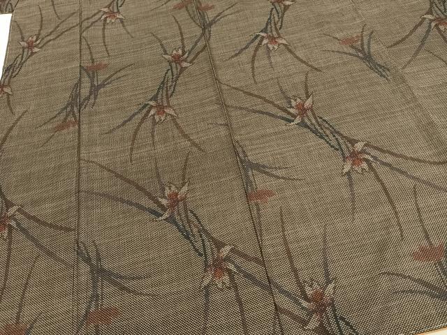 平和屋着物●本場大島紬　一元絣　草花文　正絹　逸品　未使用　AABE1673fy