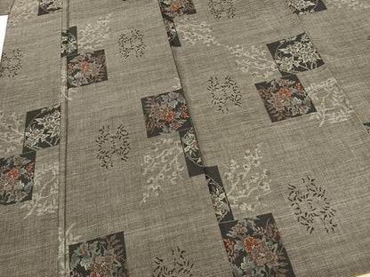 平和屋着物●本場大島紬 カタス9マルキ 色紙花文 正絹 逸品 AABE1678fy