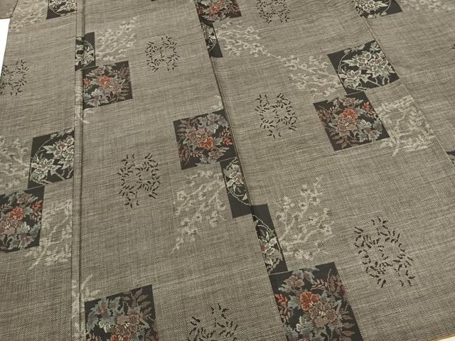平和屋着物●本場大島紬 カタス9マルキ 色紙花文 正絹 逸品 AABE1678fy